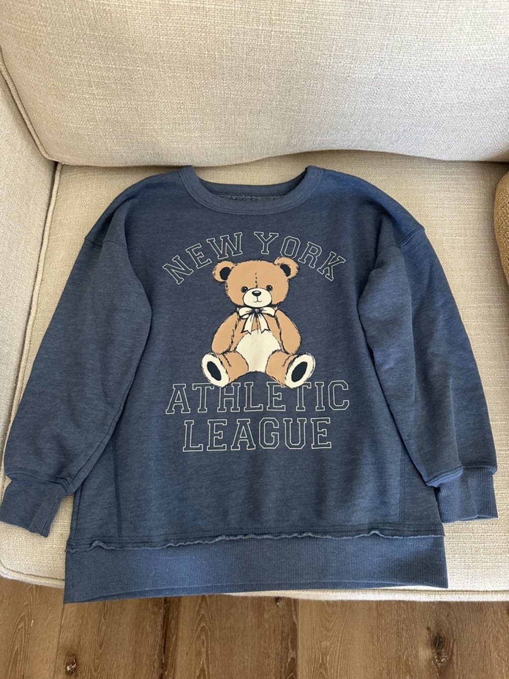 SO Navy Blue Teddy Bear "New York Athletic League" Sweatshirt